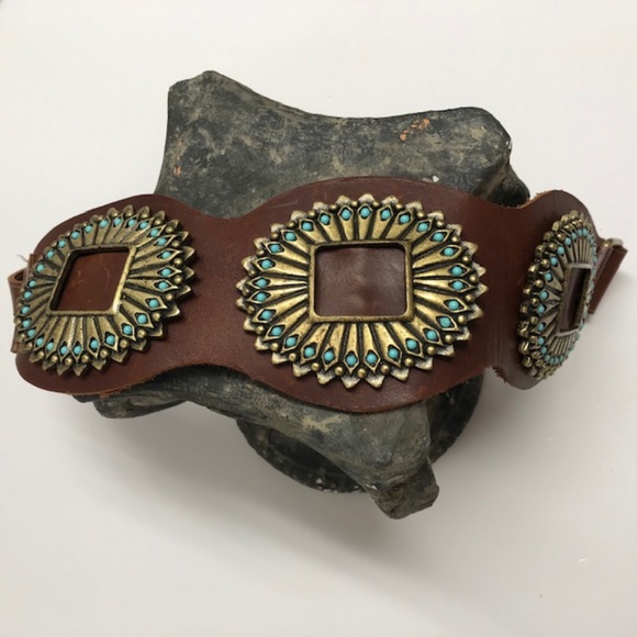 Leatherock Leather w/African Turquoise Stone Belt